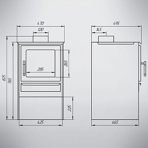 Печь-Камин Варвара "ГАРМОНИЯ 105 ТЕРРАКОТ" (Стальная 3D футеровка)