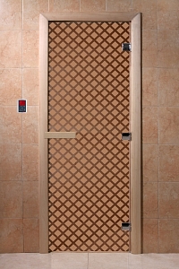 Дверь для сауны DoorWood (ДорВуд) "Мираж" (бронза матовая) 1900х700